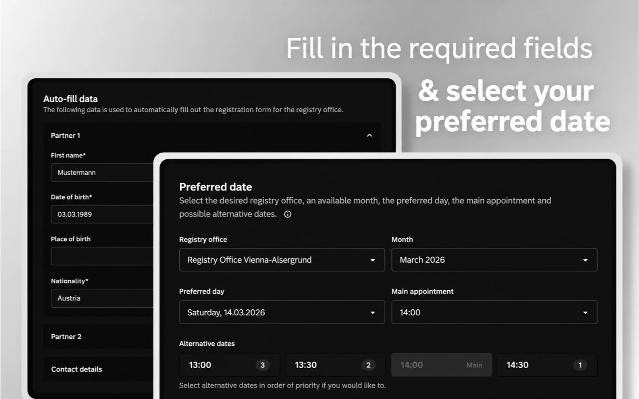 Screenshot of slot options and autofill data